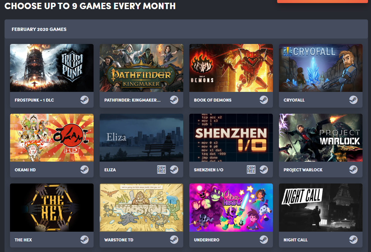 谁说游戏只能一款一款买？每月付费就能玩到饱的平台整理（图／humble bundle）